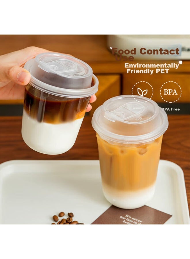 MAX COOK Maxcook Coffee Cups, Disposable Cups, Milk Tea Cups, Beverage Cups, 400Ml, 10 Pieces With Lids, Mcb8167 - Image 1