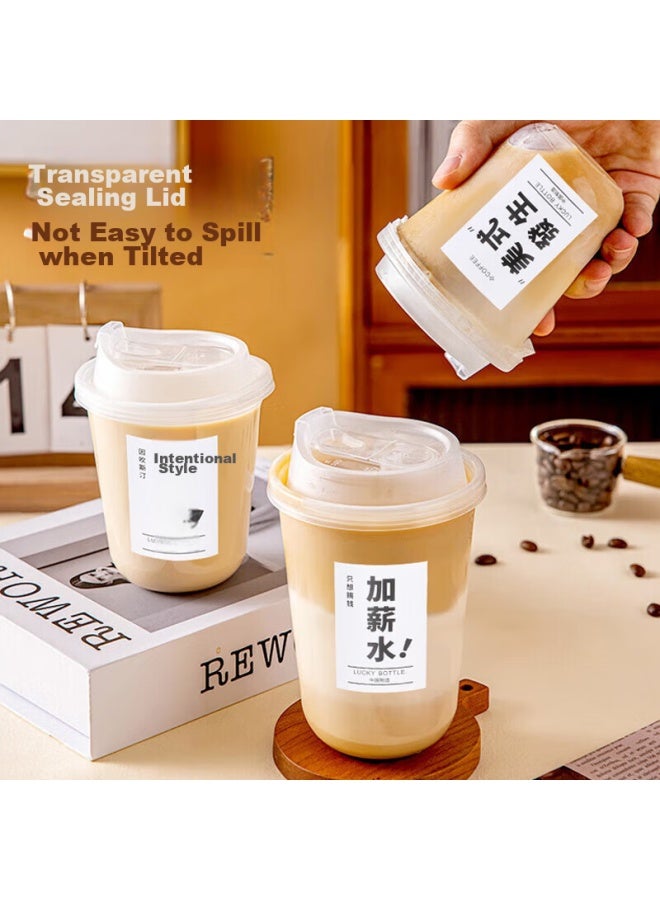 MAX COOK Maxcook Coffee Cups, Disposable Cups, Milk Tea Cups, Beverage Cups, 400Ml, 10 Pieces With Lids, Mcb8167 - Image 5