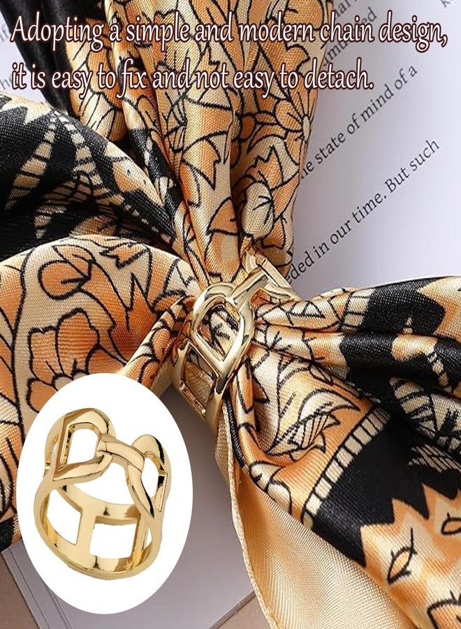LINYUEARUI 6pcs Accessories Simple Practical Decoration Modern Style Metal Three Ring Scarf Buckle Silk Pin Shawl Clip Shawl Buckle T-shirt Scarf Accessories - Image 2