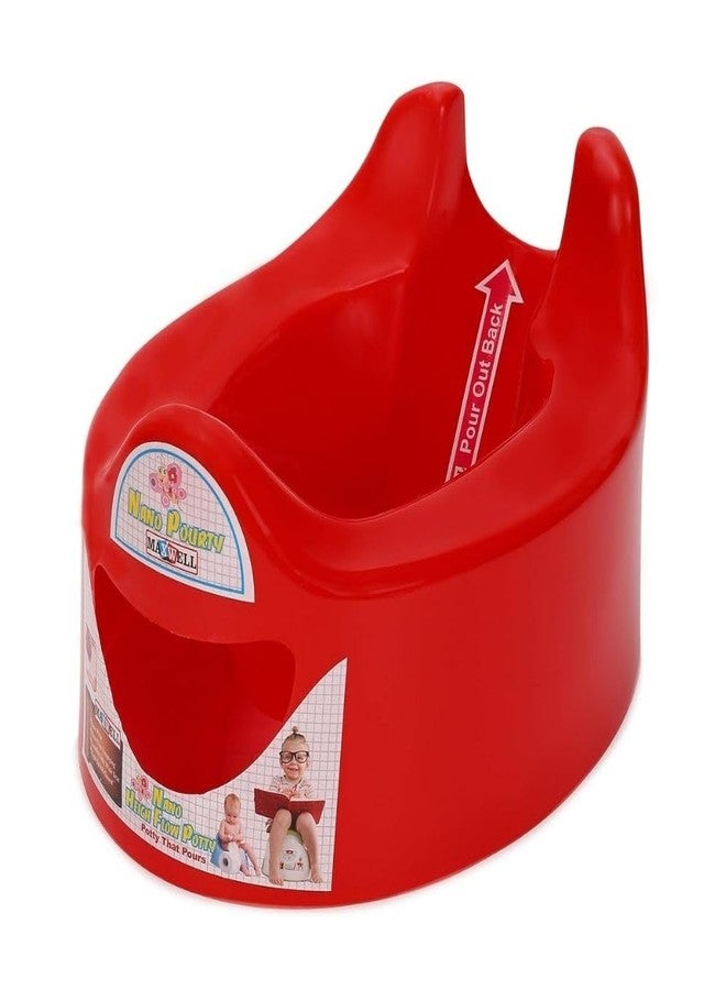 MXWELL MAXWELL Small Size Kids Toilet Trainer Baby Potty Seat With Stylish Handle & Closing Lid With Back Support Toilet Potty Seat (Only For Small Babies 6-12 Months & Without Removable Bowl) (RED) - Image 1