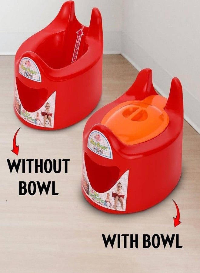 MXWELL MAXWELL Small Size Kids Toilet Trainer Baby Potty Seat With Stylish Handle & Closing Lid With Back Support Toilet Potty Seat (Only For Small Babies 6-12 Months & Without Removable Bowl) (RED) - Image 3