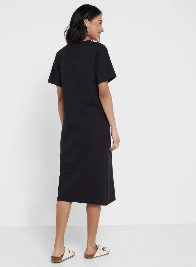 Ginger Basics 2 Pack Relaxed V-Neck Midi Dress