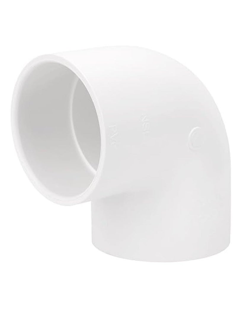 كوع صرف PVC مقاس 2 بوصة 90 درجة ابيض - Image 1