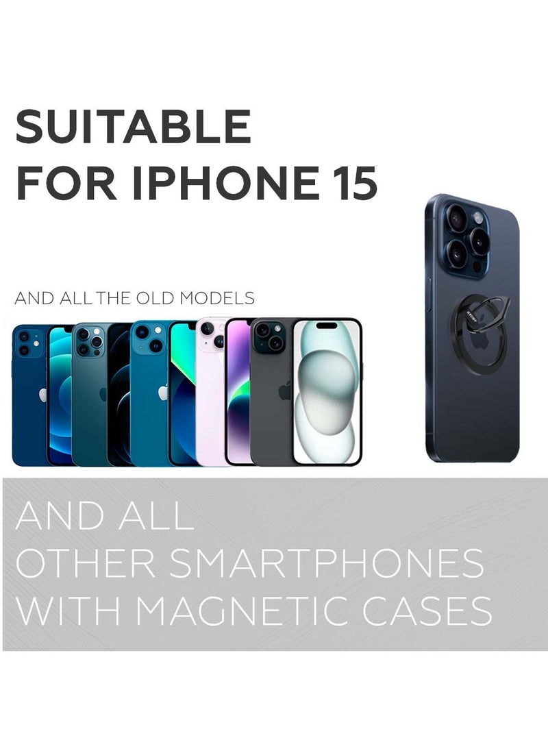 Raxoom Magnetic Metal Phone Ring Grip Holder for MagSafe, Magnetic Phone Grip Stand Holder Removable Adjustable for Finger Compatible Cell Phone Apple iPhone 16 15 14 13 12 11 Pro Max Samsung Galaxy Xiaomi Me - Image 5