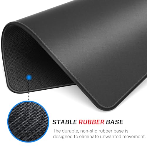 MROCO Large Gaming Mouse Pad [50% Larger] with Non-Slip Rubber Base, Premium-Textured & Waterproof Mousepad with Stitched Edges, Mouse Pads for Computers, Gamer, Office & Home, 14 x 11in, Black - Image 4