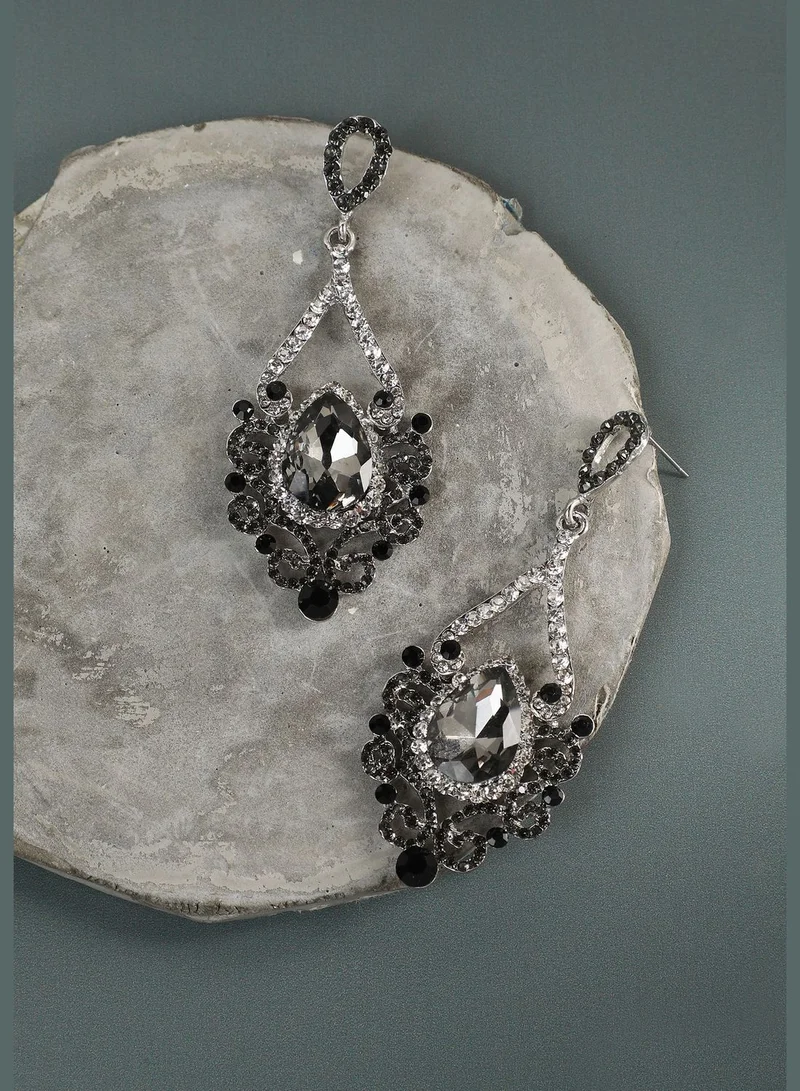 SOHI Silver Plated Designer Stone Casual Drop Earring For Women