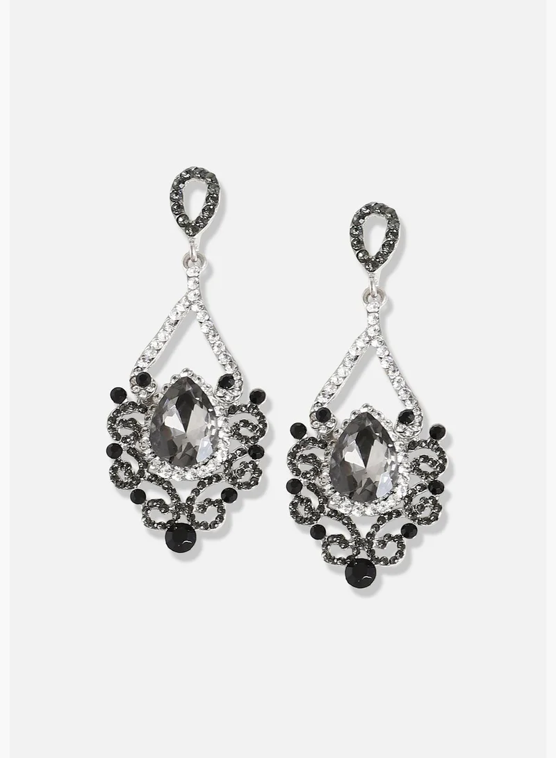 SOHI Silver Plated Designer Stone Casual Drop Earring For Women