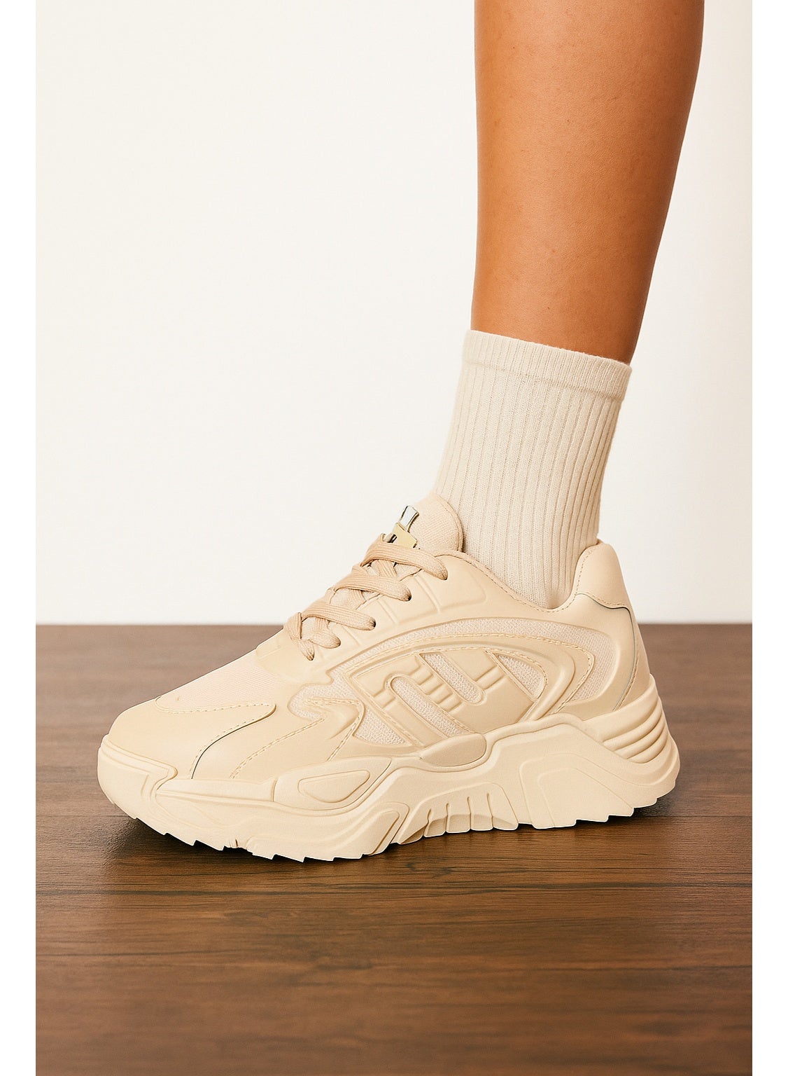Sneakers Stylish All-Chunky L-1000-BEIGE