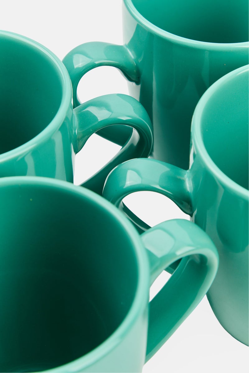 Maser Inoda 4 Pieces Ceramic Coffee Mug Set 420 ml, Turqouise  - Image 4