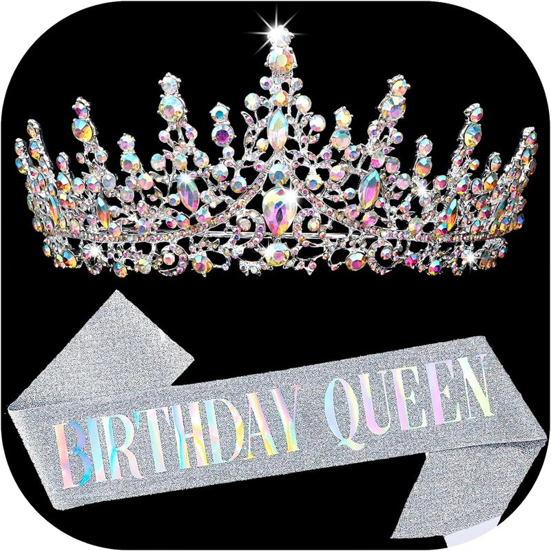 كوكايد ملكة عيد الميلاد شريط عيد الميلاد للنساء تيجان عيد الميلاد للفتيات مجموعة زينة عيد الميلاد إكسسوارات شعر رأس مزينة بالأحجار الكريمة تاج لامع لوازم الحفلات