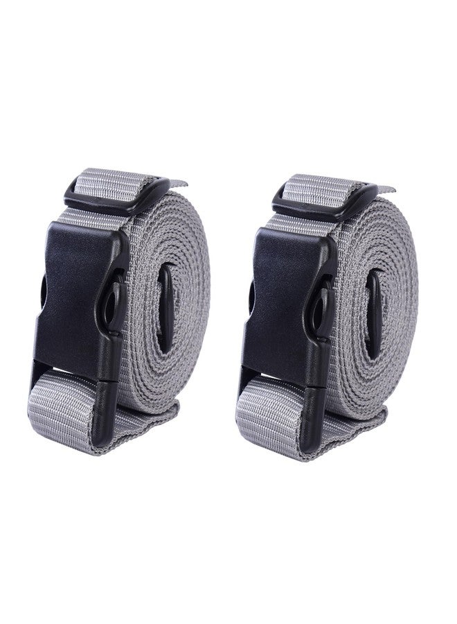 Aqbah Pack of 2 Luggage Tie Down Straps, Bag Strap with Strength up to 600lbs 10 ft in Length with Adjustable Buckle Straps for Motorcycle, Trucks, Luggage etc (Grey) - Image 1