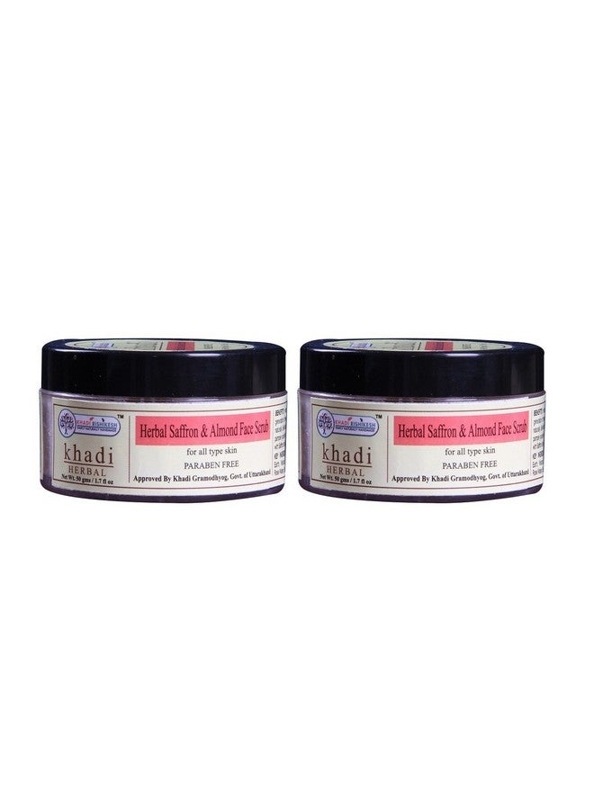 Khadi Rishikesh Herbal Saffron & Almond Face Scrub Combo Set Pack Of - 50g X2 (100gm) - Image 1
