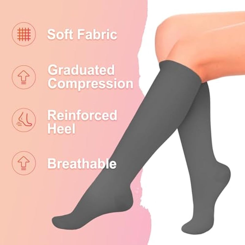 Iseasoo 4 Pairs Compression Socks for Women Circulation-Best Support for Nurses,Running,Athletic,Travel L-XL - Image 5