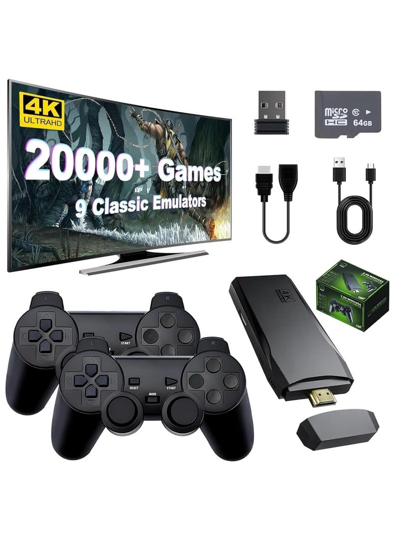 ايناوو عصا ألعاب فيديو ذكية بدقة 4K، وحدات تحكم ألعاب فيديو، 20,000 لعبة، 64 جيجابايت، وحدة تحكم ألعاب كلاسيكية لاسلكية 2.4 جيجاهرتز (64 جيجابايت، 20,000+ لعبة) - Image 1