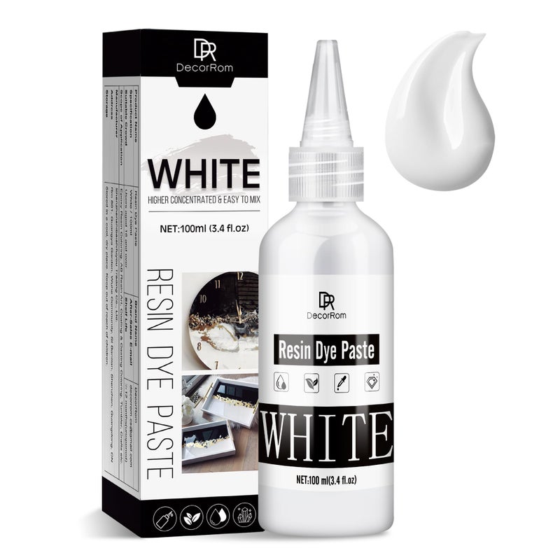White Epoxy Resin Pigment Paste  100ml Concentrated Resin Dye Opaque Color for Art River Tables White Epoxy Dye UV Jewelry Making Painting Coasters  DIY Crafts