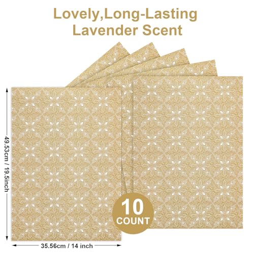 Geosar 10 Sheets Drawer Liners for Dresser Scented Drawer Liners Drawer Paper Liner Non Adhesive Scented Liners for Drawers Fragrant Drawer Liners for Home Shelf Closet (Retro) - Image 5
