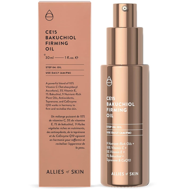 Allies of Skin CE15 Bakuchiol Firming Oil Firming Facial Oil with 10 Vitamin C 5 Vitamin E 1 Bakuchiol Retinol 3 Renovage 30 ml 1 oz
