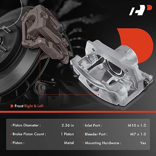 A-Premium Disc Brake Caliper Assembly with Bracket Compatible with Select Lexus Models - IS250 2006 2007 2008 2009 2010 2011 2012 2013 2014 2015 - Front Driver and Passenger Side, 2-PC Set - Image 2