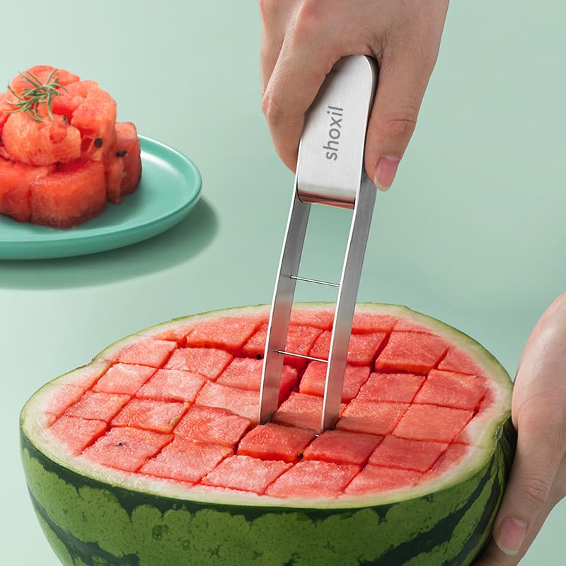 Shoxil Watermelon Cutter Slicer Cut Watermelon Into Cubes Knife Melon Baller for Kitchen Gadgets Useful Cool Tool - Image 1