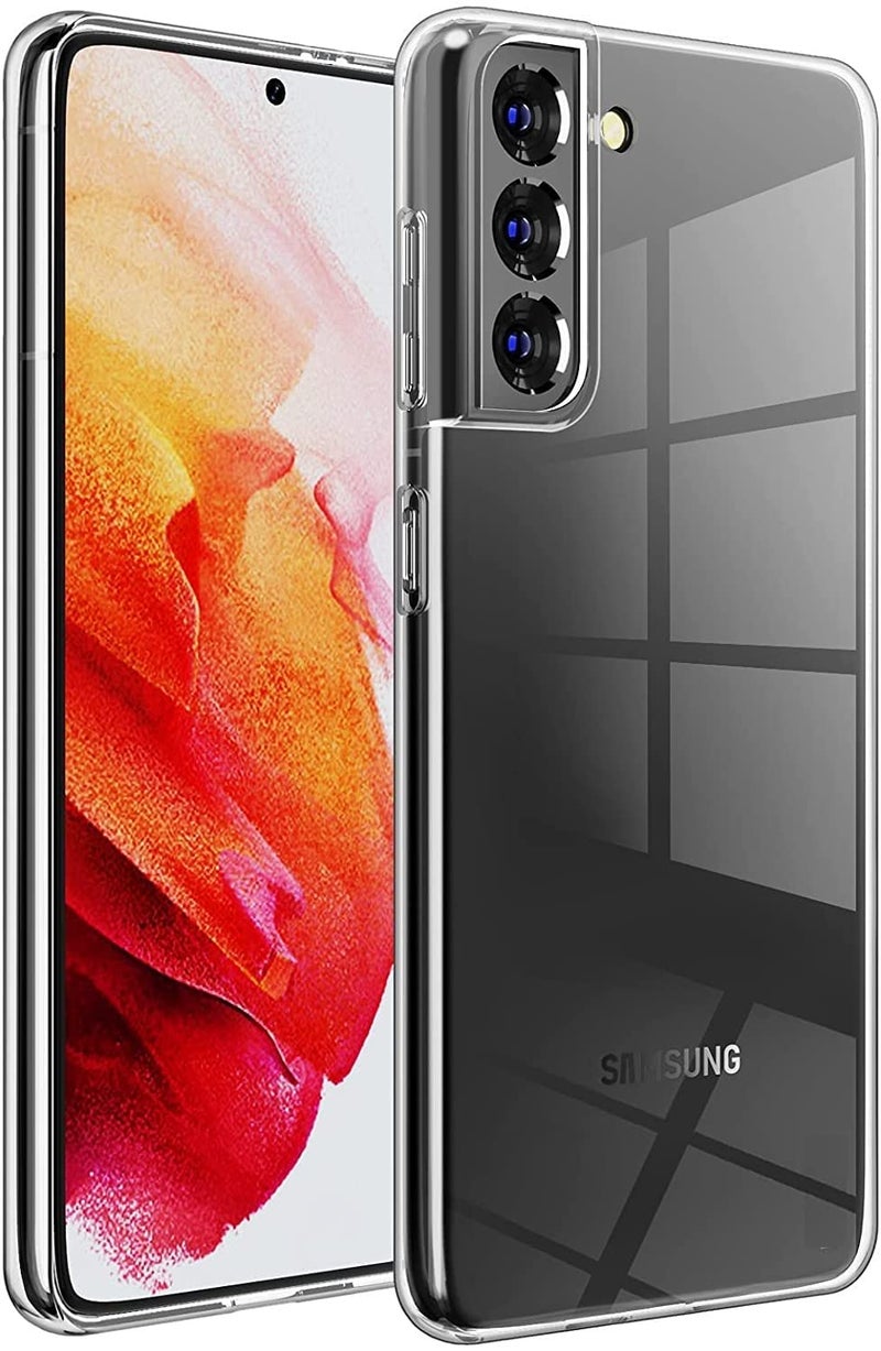 Nishtech غطاء خلفي شفاف هجين ناعم رفيع مضاد للغبار لجهاز سامسونج جالاكسي S21 بلس مع حماية الكاميرا - Image 1