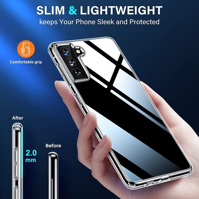 Nishtech غطاء خلفي شفاف هجين ناعم رفيع مضاد للغبار لجهاز سامسونج جالاكسي S21 بلس مع حماية الكاميرا - Image 5