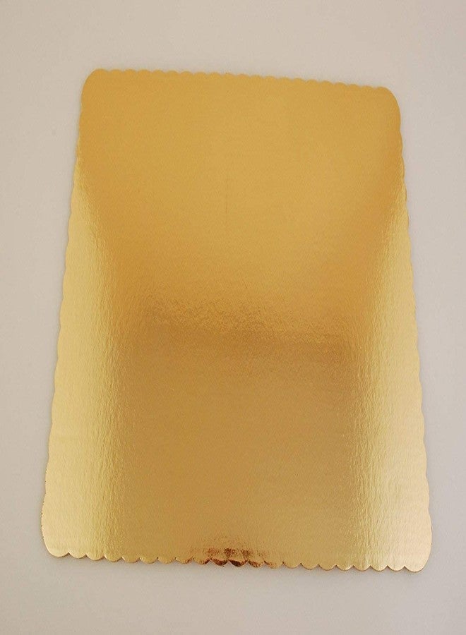 Baking Set Cake Board 5 Square Cake Base 10 inch Stripped Square Gold Cake, Corrugated, Pieces, Gold, Card Board - Image 1
