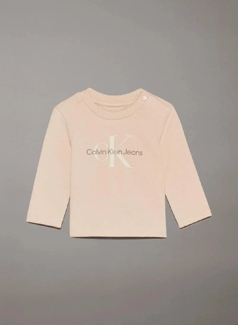 كالفن كلاين جينز تيشرت بأكمام طويلة للأطفال حديثي الولادة
