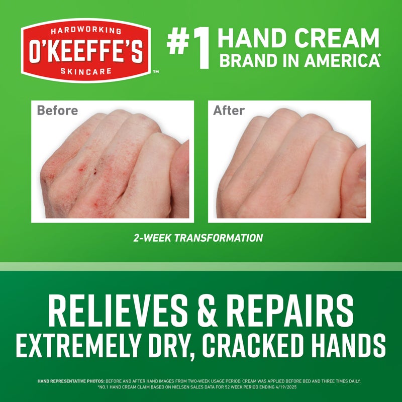 O'Keeffe's Working Hands Hand Cream for Extreme Dryness - 1 oz Tube (3 Pack) - Repairing Skincare for Cracked, Dry Hands - Image 2