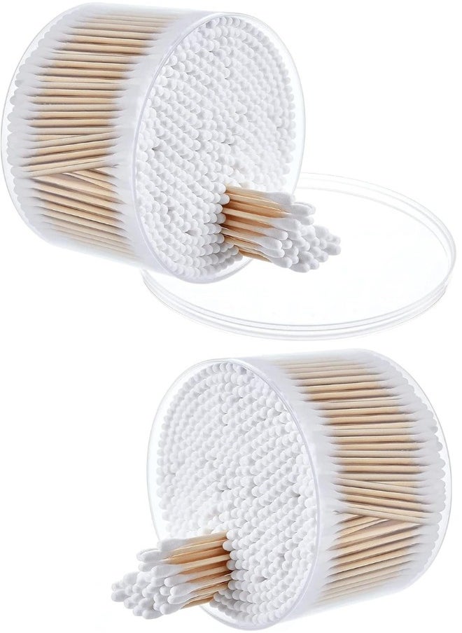 Eleish Cotton Ear Buds , Cotton Swabs with Bamboo Double-Ended Tips, 100% Biodegradable and Natural, Ideal for Ears, Makeup, and Daily Cleaning 1000 count (2 Boxes)  - Image 1