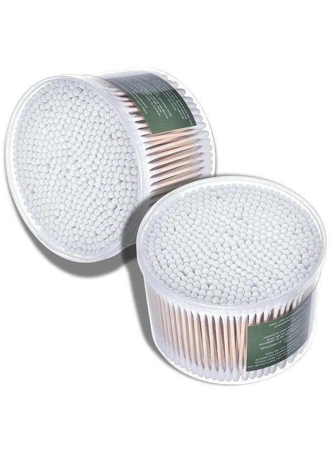 Eleish Cotton Ear Buds , Cotton Swabs with Bamboo Double-Ended Tips, 100% Biodegradable and Natural, Ideal for Ears, Makeup, and Daily Cleaning 1000 count (2 Boxes)  - Image 2