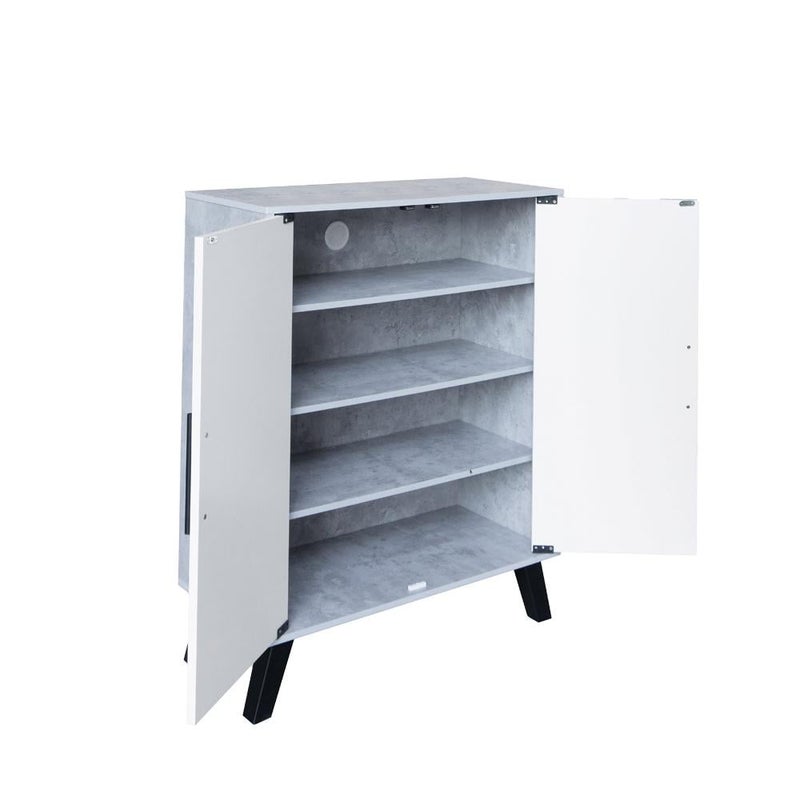 بيتي خزانة أحذية خشب بابين , رمادي وأبيض - Image 4