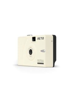 RETO Ultra Wide and Slim 35mm Reusable Daylight Film Camera - 22mm Wide Lens, Focus Free, Light Weight, Easy to Use (Cream)  - Image 2