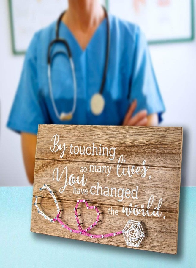 VILIGHT Nurse Retirement Gifts Sign for Women - Nurse Appreciation Gifts - By Touching So Many Lives You Have Changed The World - Handmade 3D String Art 12x6.6 Inches - Image 2