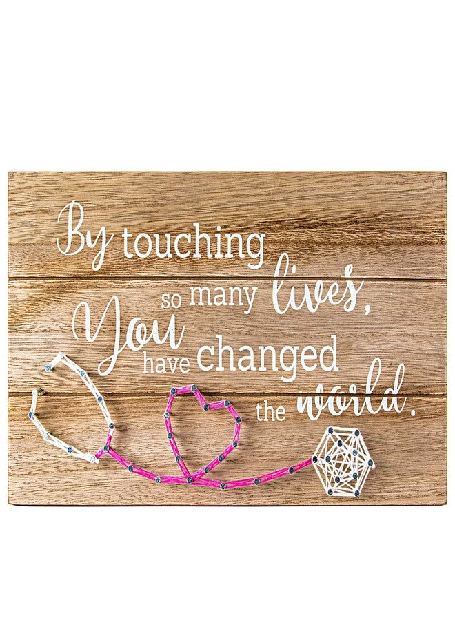 VILIGHT Nurse Retirement Gifts Sign for Women - Nurse Appreciation Gifts - By Touching So Many Lives You Have Changed The World - Handmade 3D String Art 12x6.6 Inches - Image 1