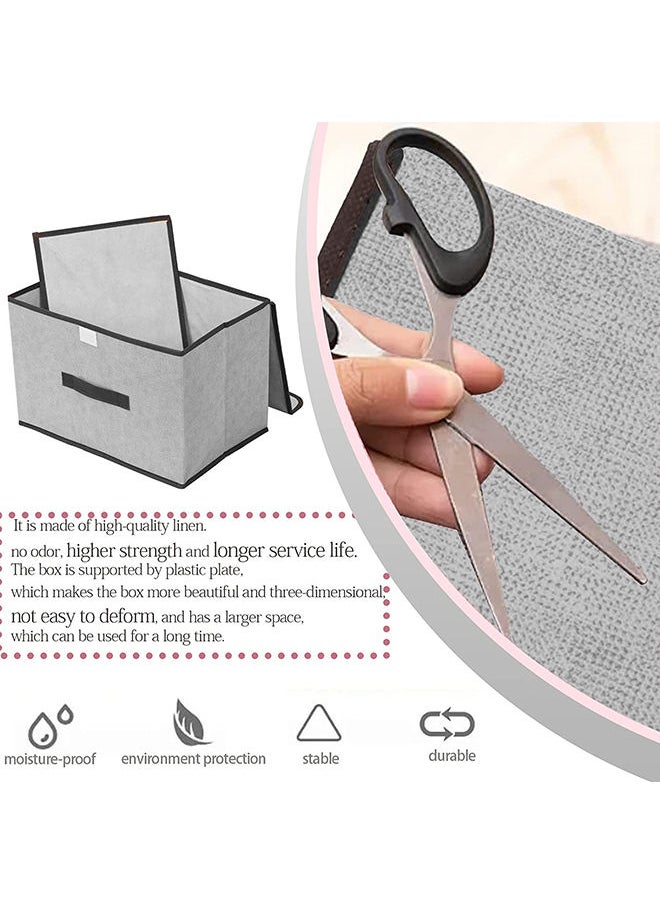 Arabest Pack of 4 Foldable Storage Box with Lid Grey 36x23x24cm  - Image 4