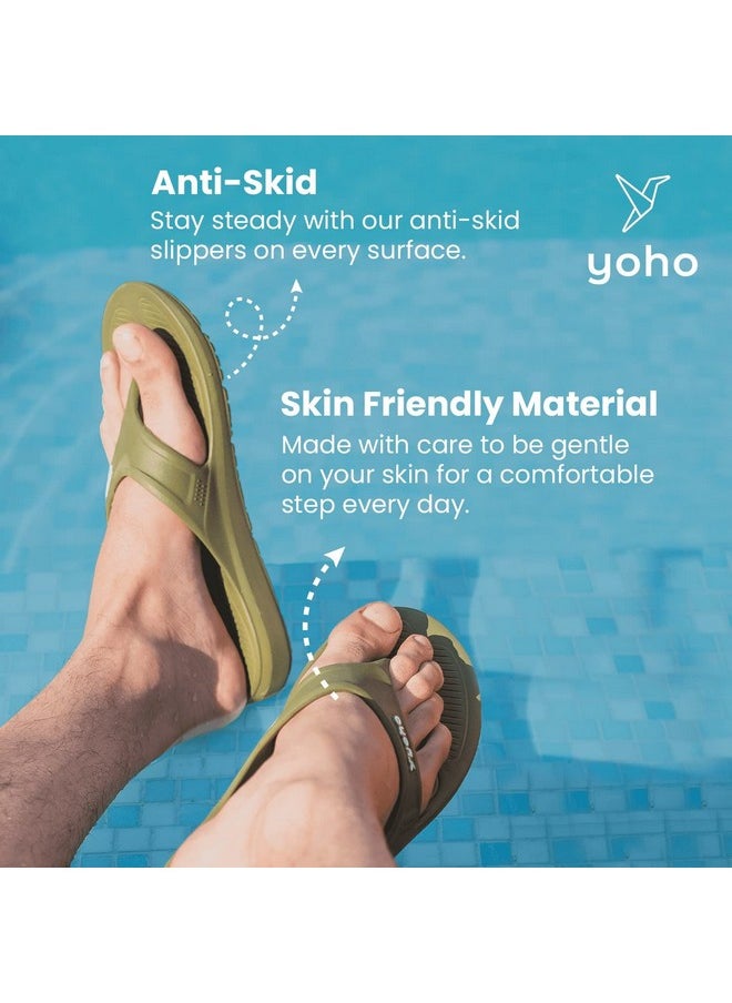 YOHO YOHO Drizzle Soft Slippers for Men | Mild Acupressure | Lightweight, Beige, UK 11  - Image 3