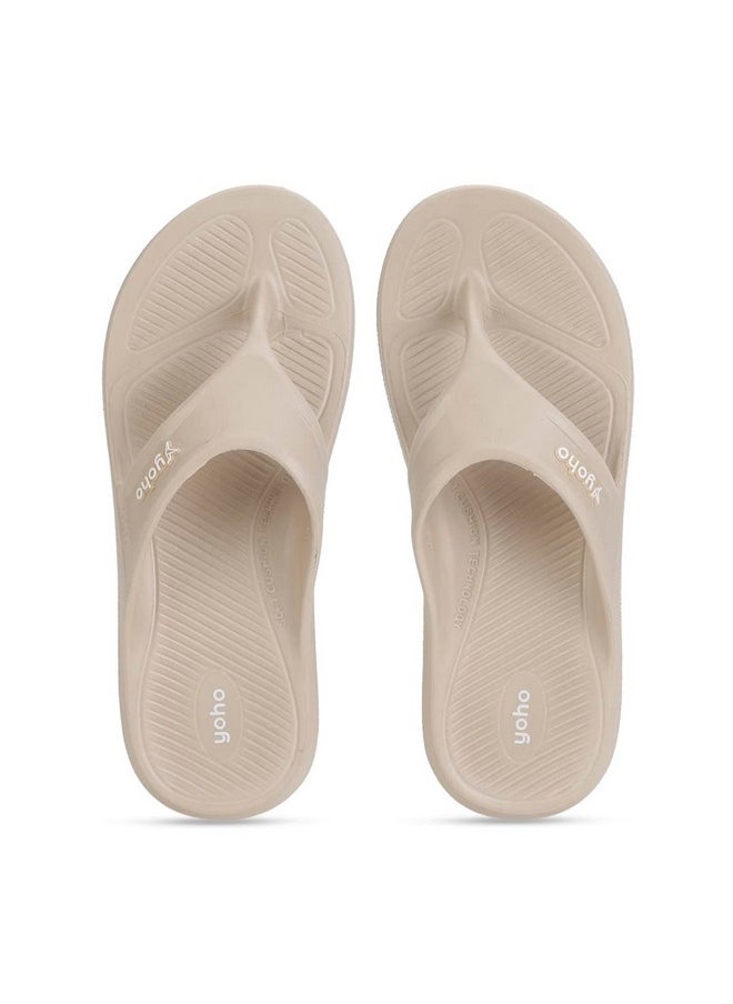 YOHO YOHO Drizzle Soft Slippers for Men | Mild Acupressure | Lightweight, Beige, UK 11  - Image 1
