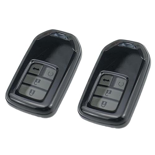 JVCV® 2 Pack Soft TPU Transparent Black Key Cover Compatible with Honda City Elevate Civic Jazz Amaze CR-V WR-V BR-V 3/4 Button Smart Key | Scratch- Resistance Slim Fit Case (Transparent Black) - Image 1