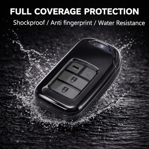 JVCV® 2 Pack Soft TPU Transparent Black Key Cover Compatible with Honda City Elevate Civic Jazz Amaze CR-V WR-V BR-V 3/4 Button Smart Key | Scratch- Resistance Slim Fit Case (Transparent Black) - Image 4