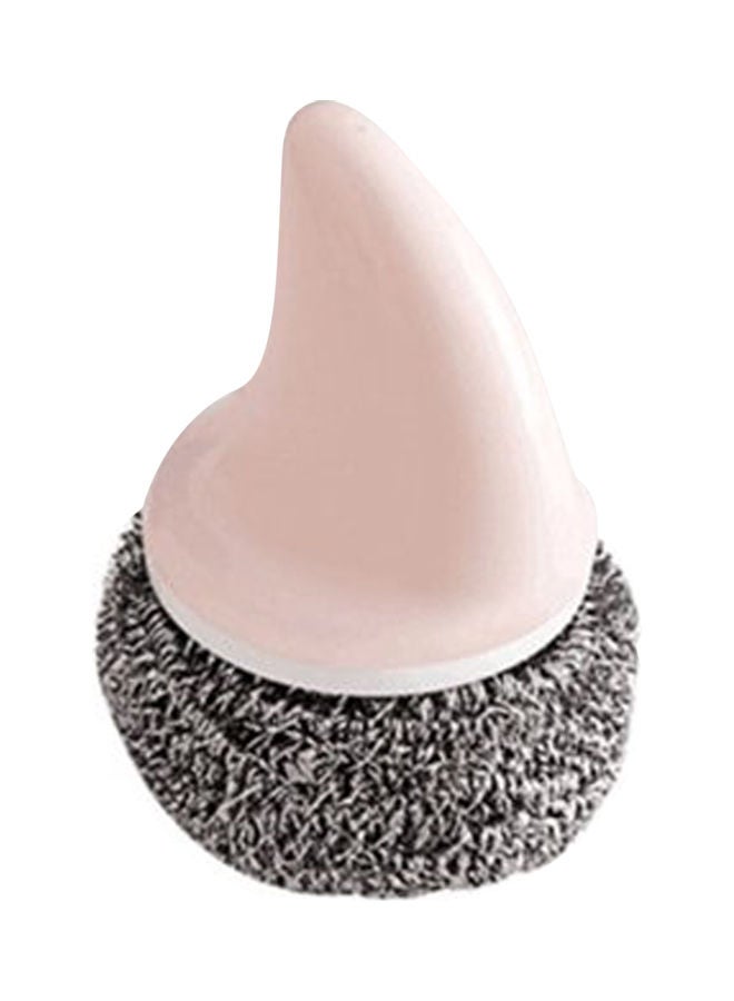 NIBEMINENT 2-Piece Stainless Steel Wool Brush With Handle Pink/Silver 17x12.2x10cm - Image 1