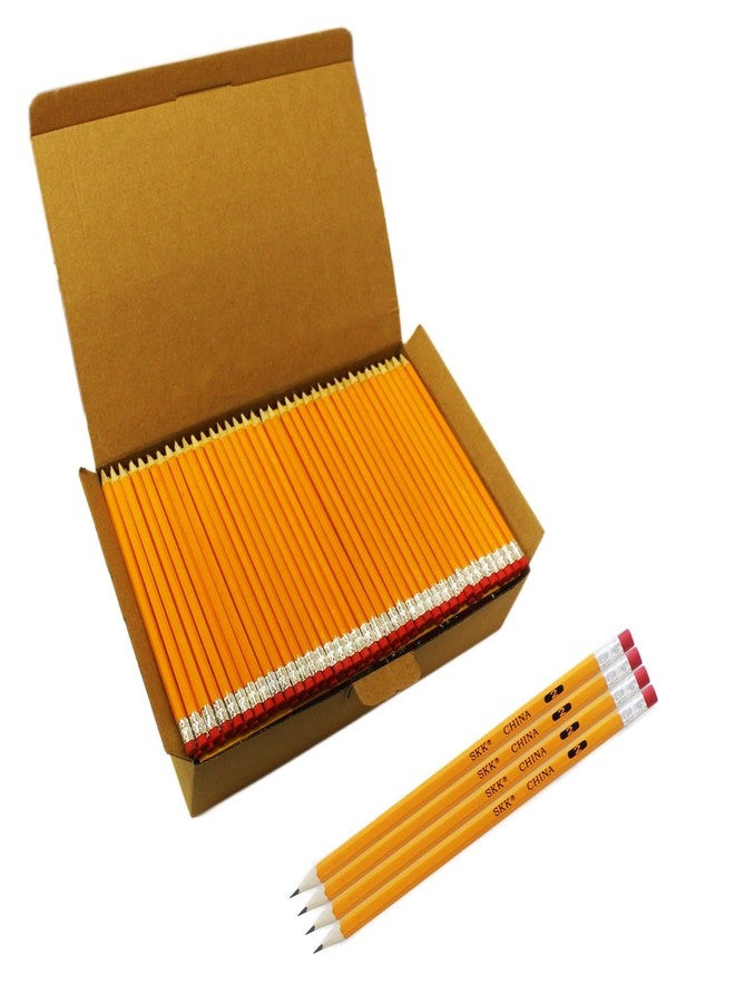 إس كي كي ستيشناري أقلام رصاص خشبية رقم 2 من SKKSTATIONERY، 360 قلمًا، مشحوذة مسبقًا مع ممحاة، أقلام رصاص HB صفراء رقم 2، أقلام رصاص HB صفراء، أدوات رسم وتخطيط، لوازم مدرسية للمعلمين، 360 قلمًا في العلبة - Image 1