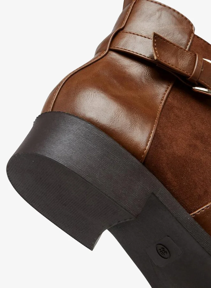 Flora Bella By Shoexpress Panelled Ankle Boots with Zip Closure