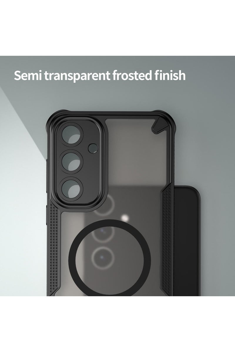 Cover For Samsung Galaxy S24 Plus Armor Glaze MagSafe Magnetic Phone Case Raised edges around the screen and camera lens help prevent scratches - Black - Image 4