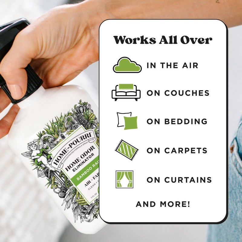 Poo-Pourri Home-Pourri Air + Fabric Multi-Purpose Odor Freshener Spray, Bamboo Rain, 11 Fl Oz - Jasmine, Bamboo and Fresh Grass - Image 3