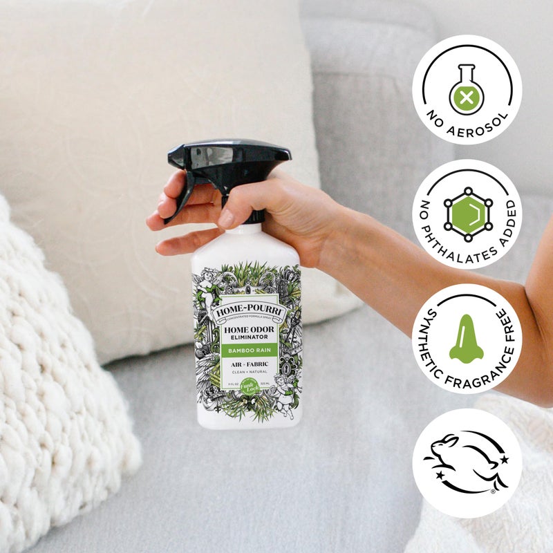 Poo-Pourri Home-Pourri Air + Fabric Multi-Purpose Odor Freshener Spray, Bamboo Rain, 11 Fl Oz - Jasmine, Bamboo and Fresh Grass - Image 4