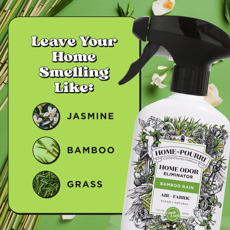 Poo-Pourri Home-Pourri Air + Fabric Multi-Purpose Odor Freshener Spray, Bamboo Rain, 11 Fl Oz - Jasmine, Bamboo and Fresh Grass - Image 5