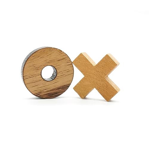 BSIRI Tic Tac Toe Wooden Board Games Only XO Pieces Unique Gifts Fun Gifts for Adults and Use as Living Room Rustic Table Decor Ideal for Coffee Table Decor - Image 5