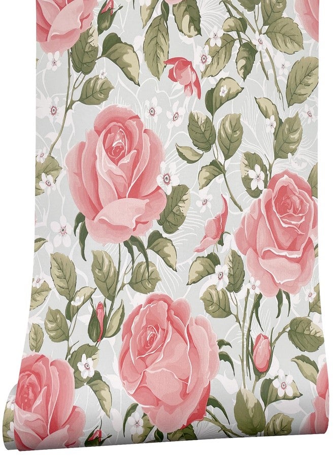 Yifasy 2 Pack Shelf Liners Pink Rose Removable Drawer Papers Furniture Stickers Wall Decor Flowers 17.7 Inch Wide - Image 5