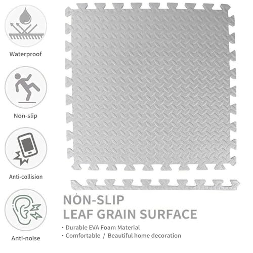 SIGNATRON Fitness Puzzle Mat, Gym Floor Mat, Exercise Mat, EVA Foam Interlocking Tiles, Flooring for Home Gym Equipment and Workouts, 12mm (Navy Blue - Green - White, 6 Tiles - 24 Square Feet) - Image 4