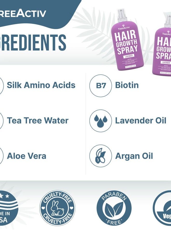 TreeActiv رذاذ يومي مغذي لنمو الشعر مع البيوتين وزيت الأركان - شعر أكثر كثافة وامتلاء للنساء والرجال، 2000+ رذاذ - Image 5